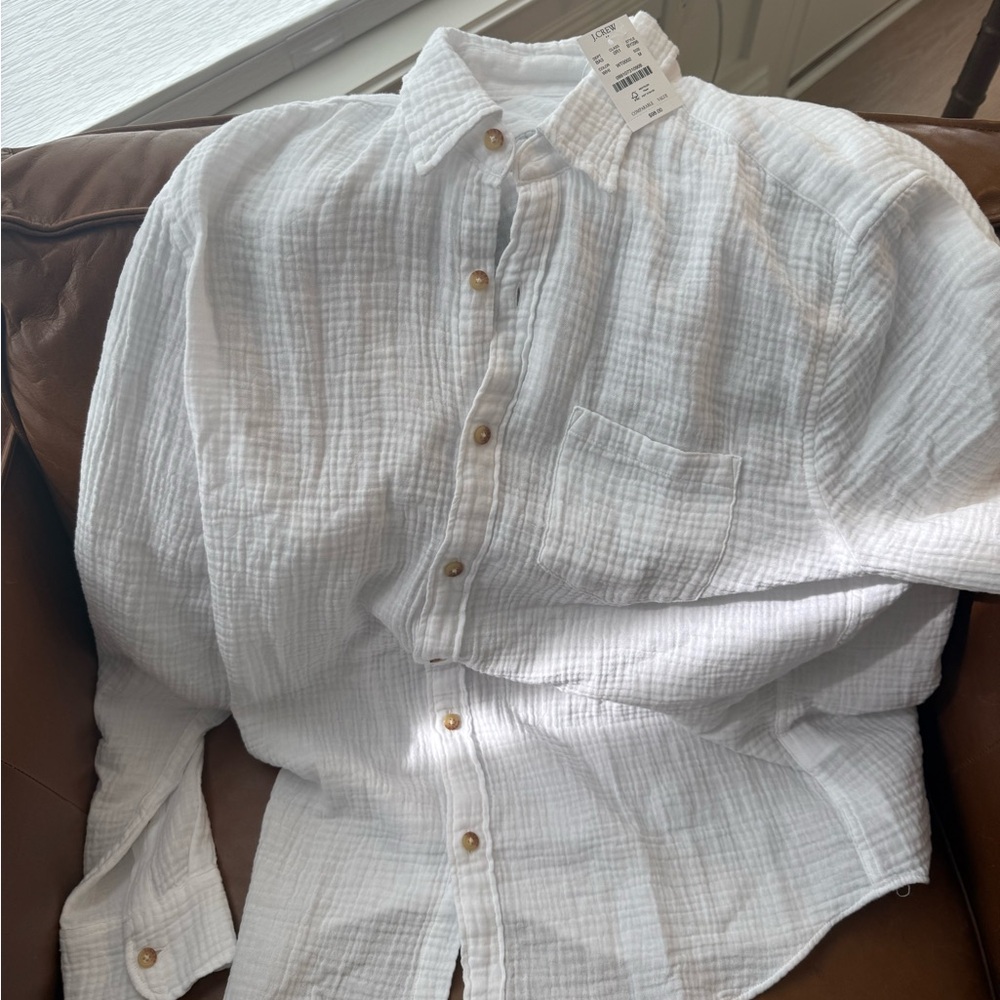 J. Crew White Casual Button Down Shirt